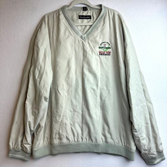 Vintage Dunbrooke Valley View Casino Golf Pullover XL Tan Windbreaker Dad Core - Picture 1 of 13